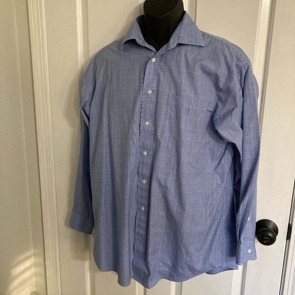 Jos. A. Bank Men’s Long Sleeve Button Down Dress Shirt, Size 15 1/2-33, Blue